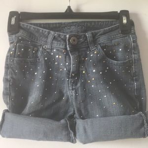 Justice rhinestone stud shorts girls size 14 slim